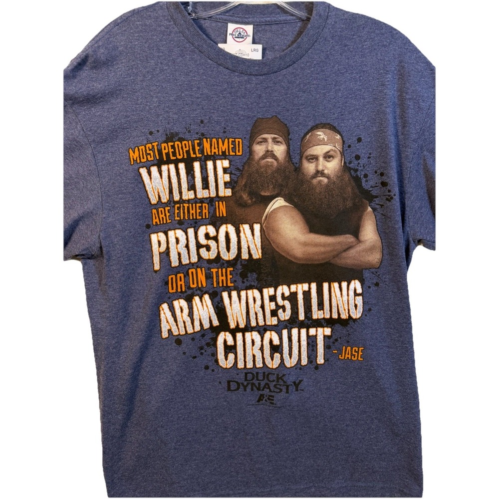 Duck Dynasty T-Shirt Mens L, Blue Willie Robertson Quote Graphic